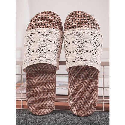 Women Summer Rattan Weaving Indoor Slippers BN1024 - Shoes