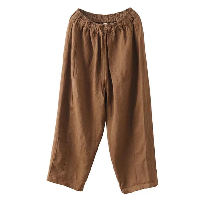 Women Summer Solid Linen Loose Harem Pants BN1006 - Bottoms