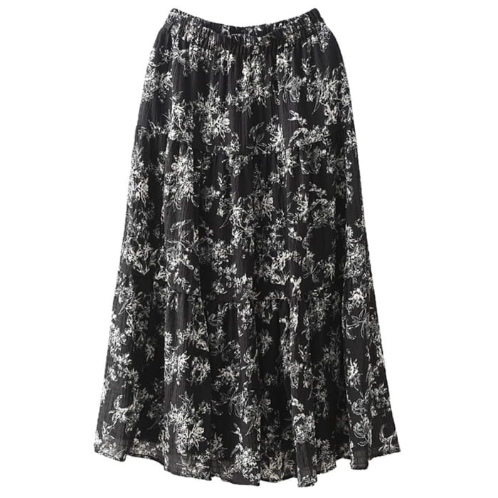 Women Summer Vintage Floral Cotton Loose Skirt BN1017