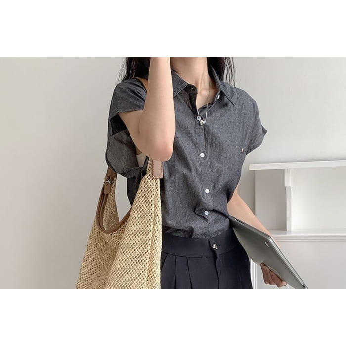 Woven Buckled Tote Bag