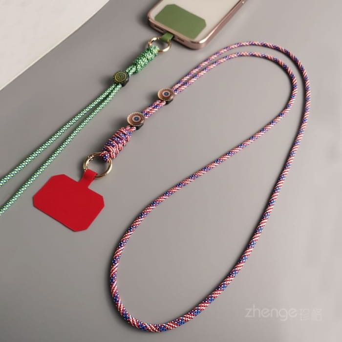 Woven Cord Phone Lanyard with Pad - Accessories