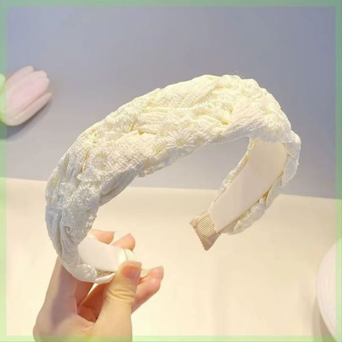 Woven Lace Headband - Off-White / One Size