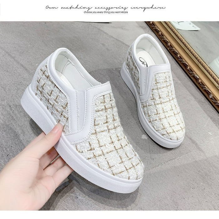 Woven Platform Slip-Ons