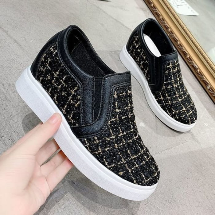 Woven Platform Slip-Ons