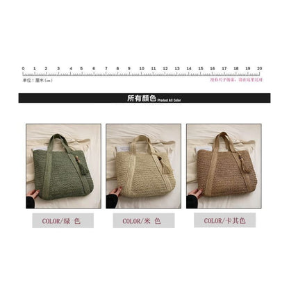 Woven Tasseled Tote Bag