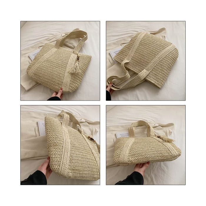 Woven Tasseled Tote Bag