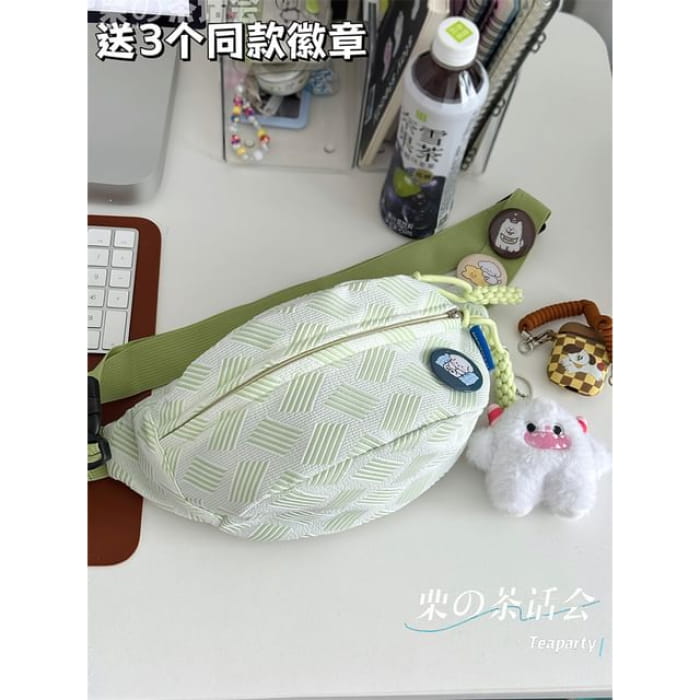 Woven Waist Bag / Charm / Pin / Set - With Horn Monster