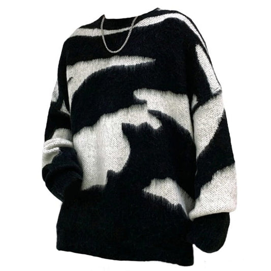 Y2K Black Fuzzy Sweater