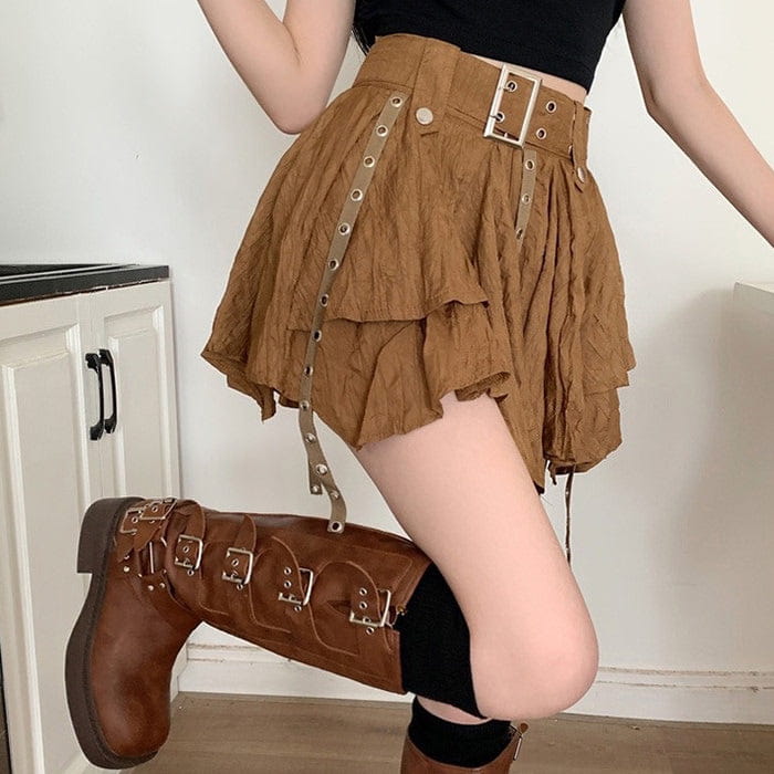 Y2K Brown Mini Skirt