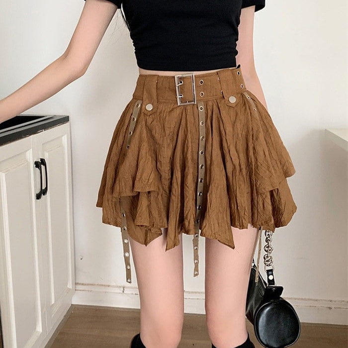 Y2K Brown Mini Skirt