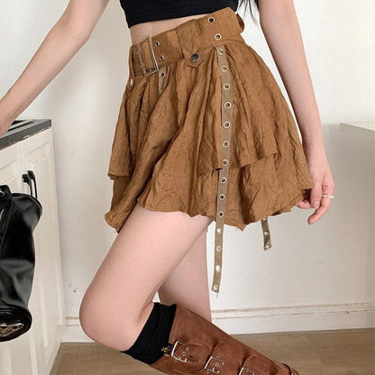 Y2K Brown Mini Skirt