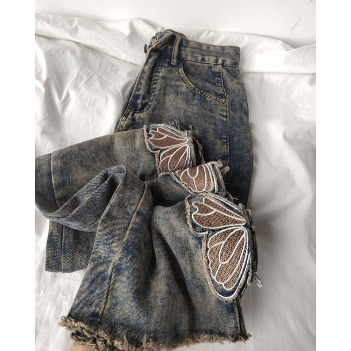 Y2K Butterfly Cut Out Jeans