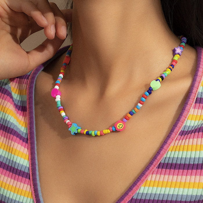 Y2K Candy Beaded Necklace - Standart / Multi