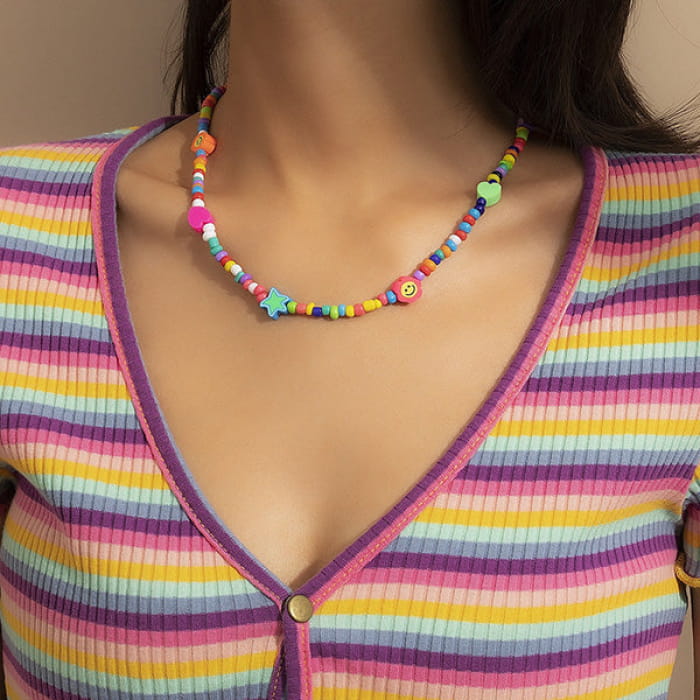 Y2K Candy Beaded Necklace - Standart / Multi