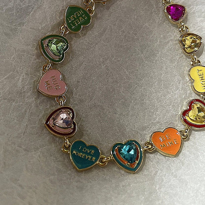 Y2K Colorful Hearts Bracelet - Standart / bracelet