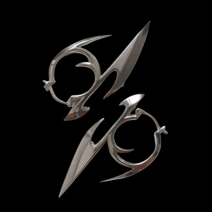 Y2K Danger Earrings - Standart / Silver - earrings