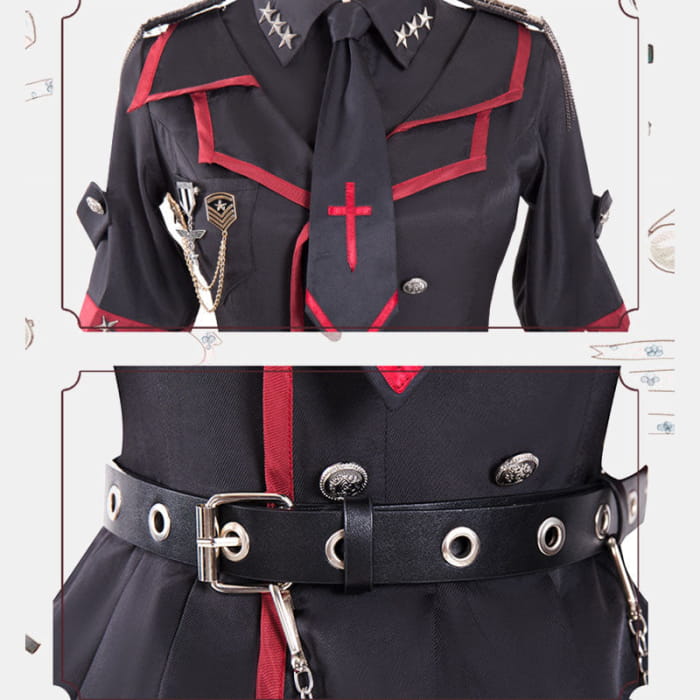 Y2K Gothic Lolita One Piece Dress Military Uniform