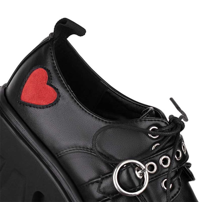 Y2K Red Heart Lolita Mary Janes Shoes