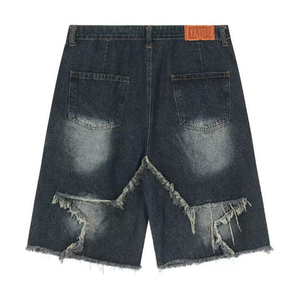 Y2K Star Patch High-Waisted Denim Shorts