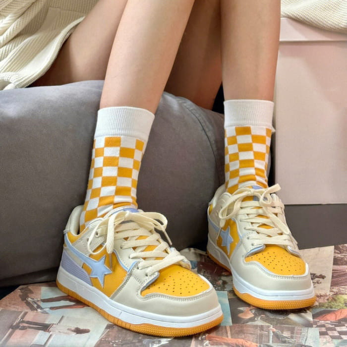 Yellow Star Aesthetic Sneakers