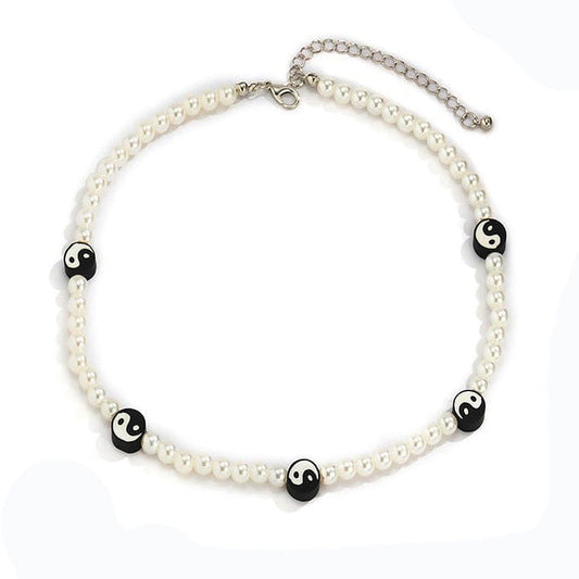 Yin Yang Pearl Choker - Standart - Necklace