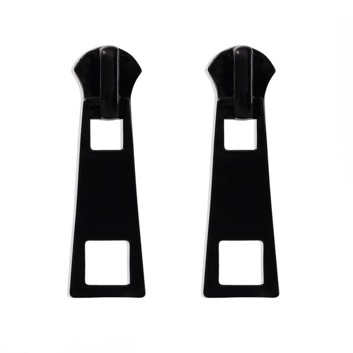 Zipper Stud Earrings - Standart / Black - earrings