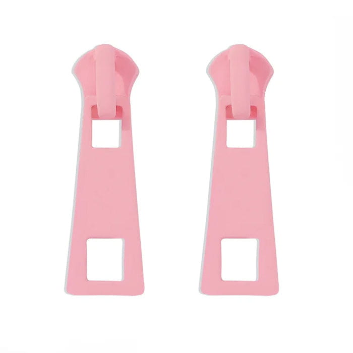 Zipper Stud Earrings - Standart / Pink - earrings