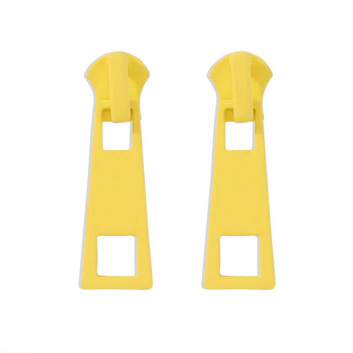 Zipper Stud Earrings - Standart / Yellow - earrings